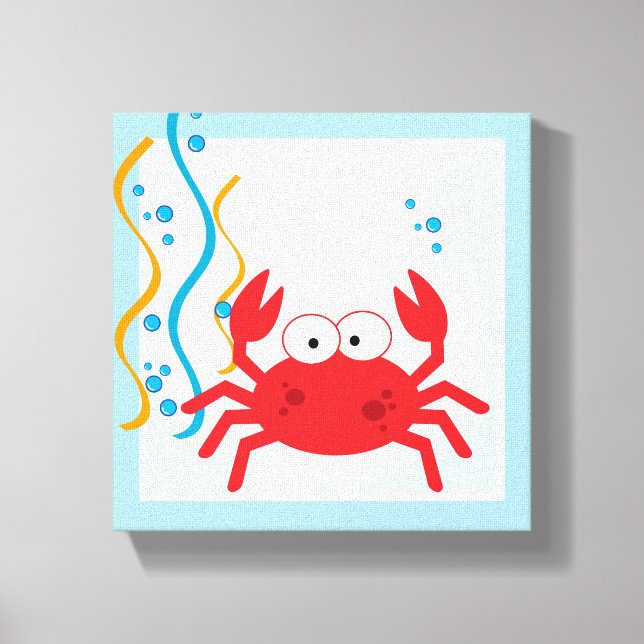 Red Crab Under The Sea Canvas Art Print (Front)