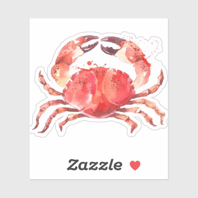 Red crab watercolors illustration sticker (Sheet)