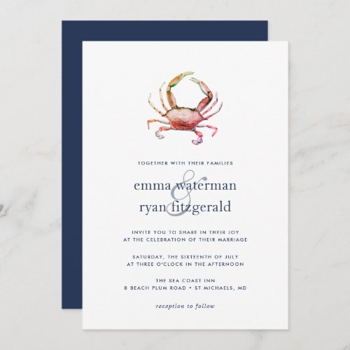 Red Crab Wedding Invitation