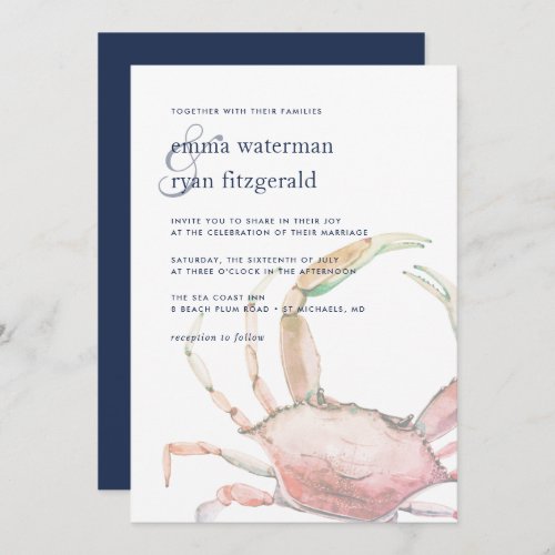 Red Crab Wedding Invitation