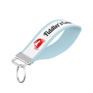 Red Crab Wrist Lanyard (choose lanyard color) Keychain