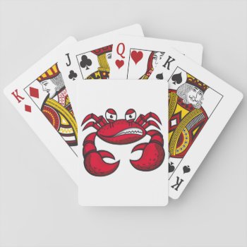 Red Crabby Crab Playing Cards by paul68 at Zazzle