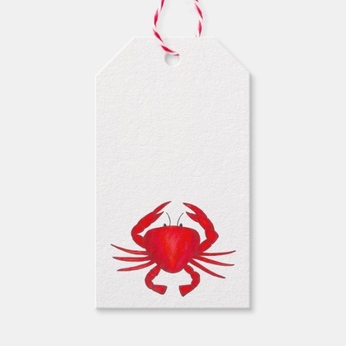 Red Crabs Maryland Crab Beach Ocean Gift Tag