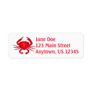 Red Crabs Maryland Crab Beach Ocean Labels