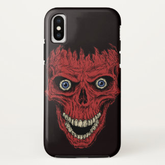 Red Crackhead Skull iPhone X Case