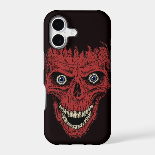 Red Crackhead Skull Iphone Case (Back)