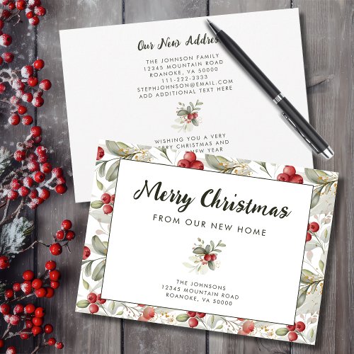 Red Cranberries Christmas Greenery New Home Announcement