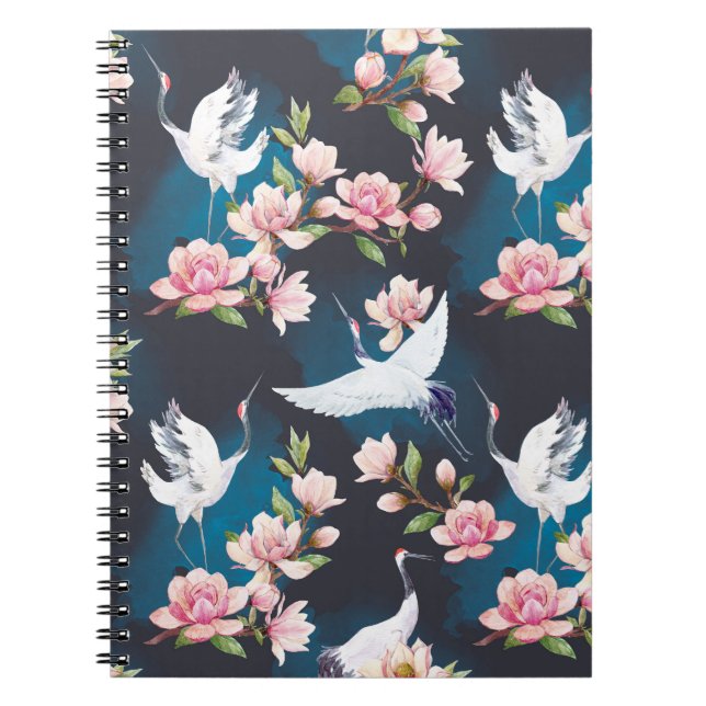 Red Crane Magnolia: Japanese Watercolor. Notebook (Front)