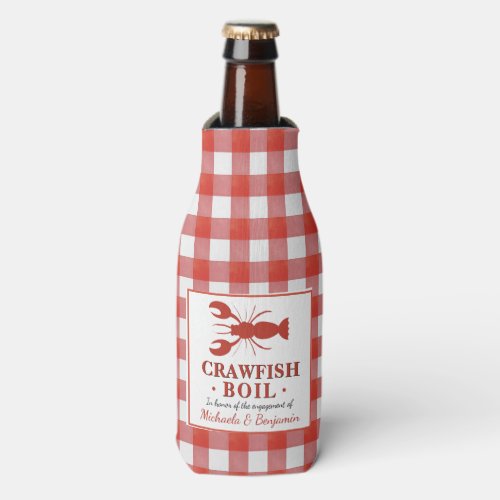 Red Crawfish Boil Lobster Party Engagement Picnic Bottle Cooler