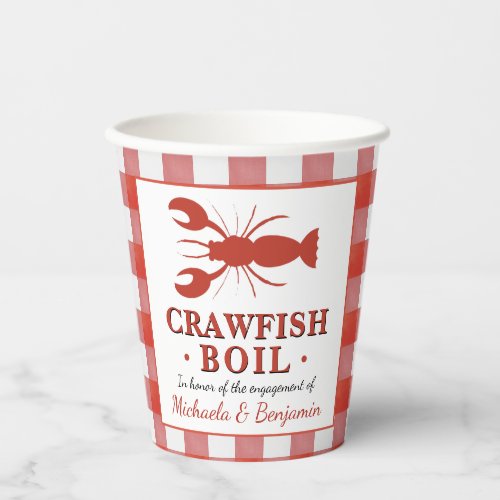 Red Crawfish Boil Lobster Party Engagement Picnic Paper Cups