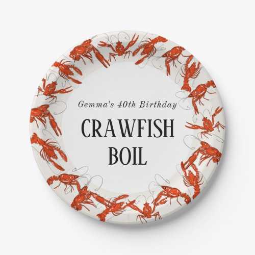 Red Crawfish Boil Seafood Birthday Party Paper Plates