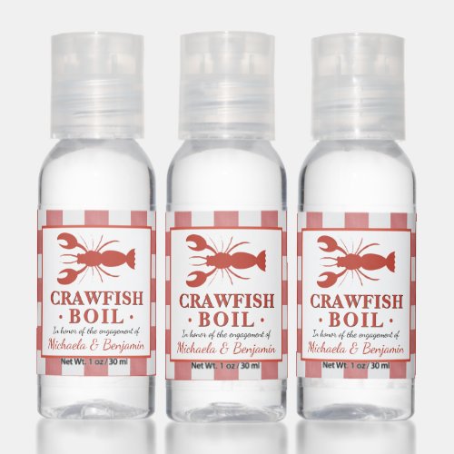 Red Crawfish Boil Seafood Party Engagement Picnic Hand Sanitizer