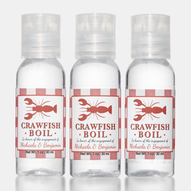 Red Crawfish Boil Seafood Party Engagement Picnic Hand Sanitizer (Set)