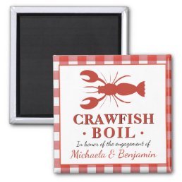 Red Crawfish Boil Seafood Party Engagement Picnic Magnet
