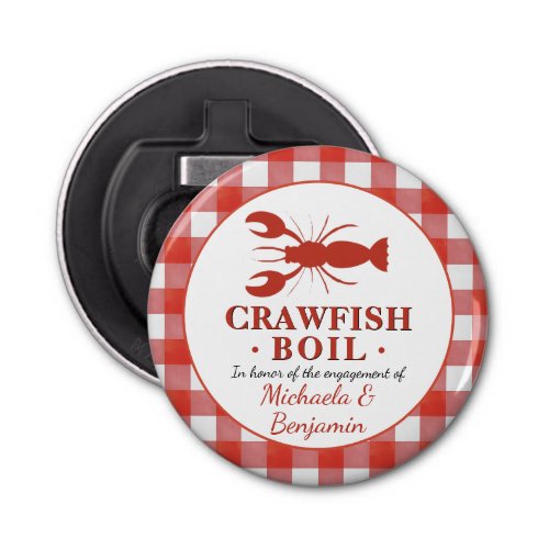 Red Crawfish Boil Seafood Party Picnic Engagement Bottle Opener