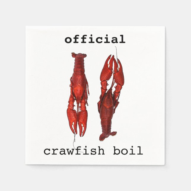 Red crawfish - crawfish boil napkins (Front)