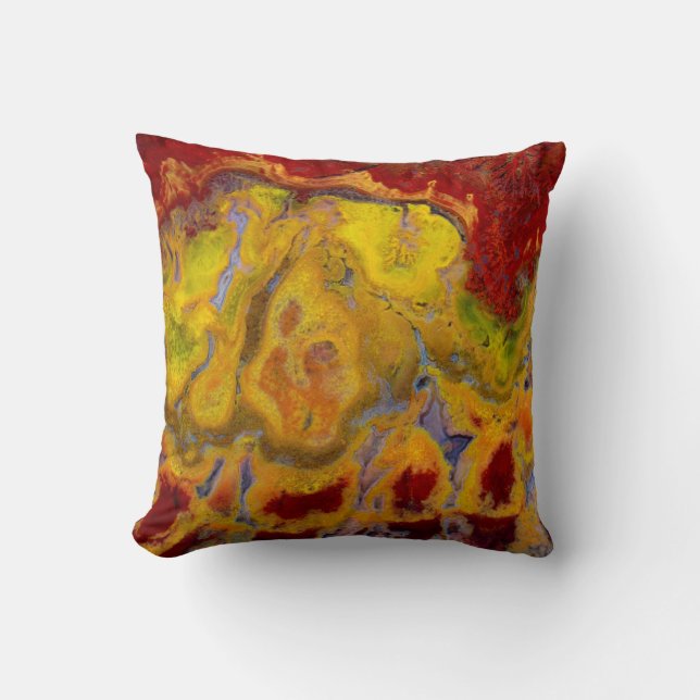 Red Crayola Jasper Throw Pillow (Front)