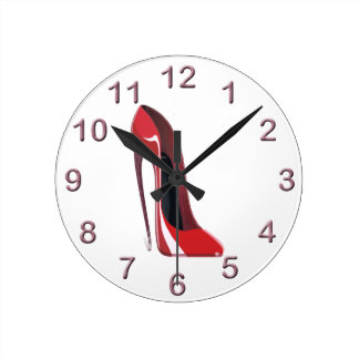 Red Crazy Heel Stiletto Shoe Art Clocks