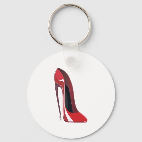Red Crazy Heel Stiletto Shoe Art Keychain