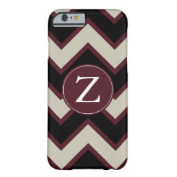 Red Cream Black Chevron Monogram Barely There iPhone 6 Case