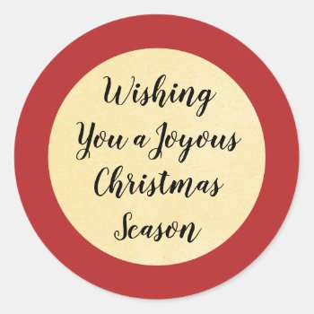 Red & Cream Christmas Holiday Gift Tag Stickers by thechristmascardshop at Zazzle