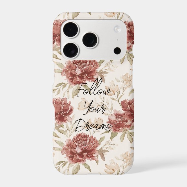 Red Cream Flowers Case-Mate iPhone Case (Back)