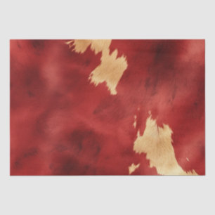 Red Cream Gold Southwest Cowhide Tissue Paper