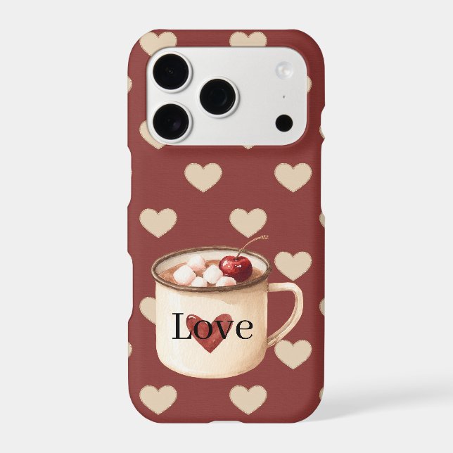 Red Cream Hearts Cherry Marshmallows Cocoa Case-Mate iPhone Case (Back)