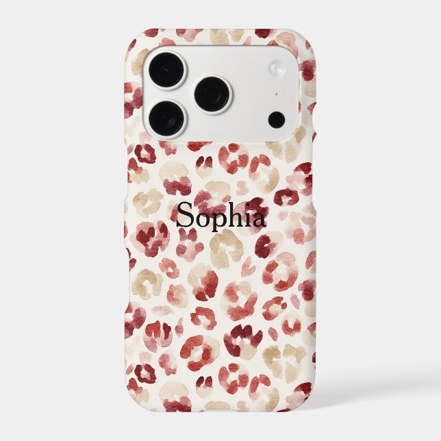 Red Cream Leopard Animal Print Case-Mate iPhone Case (Back)