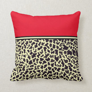 Red Cream Leopard Throw Pillow