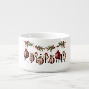 Red Cream Ornaments Christmas Bowl