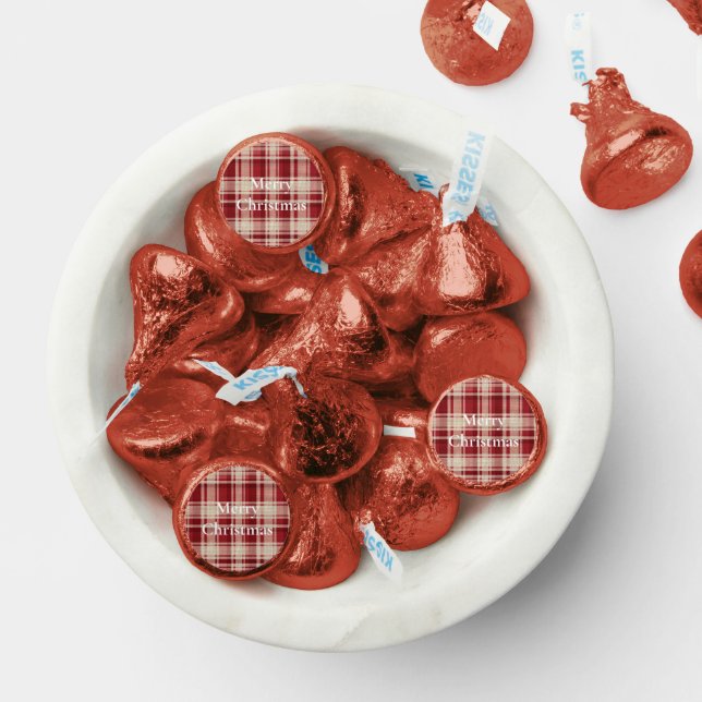 Red Cream Plaid Stripes Hershey®'s Kisses® (Assorted)