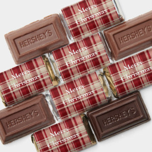 Red Cream Plaid Stripes Hershey's Miniatures