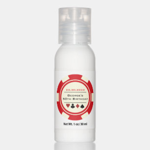 Red Cream Poker Chip Las Vegas Casino Birthday Hand Lotion