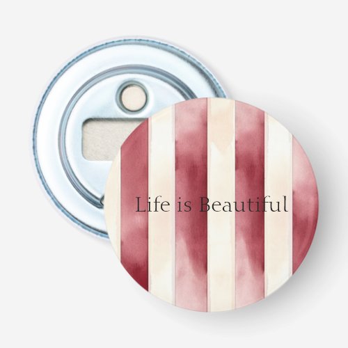 Red Cream Stripes  Bottle Opener