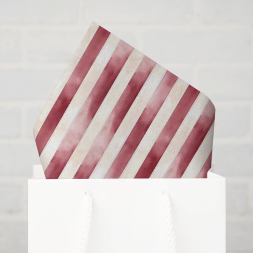 Red Cream Stripes Bridal Shower Tissue Paper
