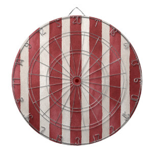 Red Cream Stripes Dart Board