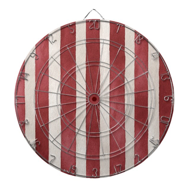 Red Cream Stripes Dart Board (Front)
