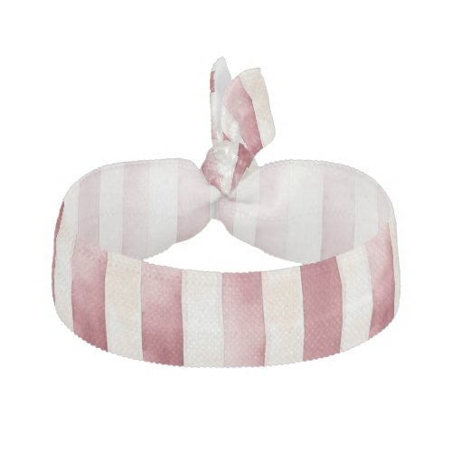 Red Cream Stripes   Elastic Hair Tie