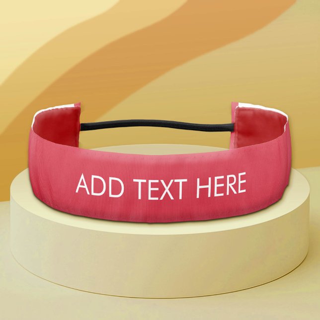 Red Create Your Own - Make It Yours Custom Text Athletic Headband (Custom Hair Band)