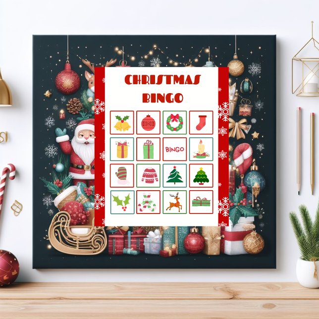 Red Creative Christmas Bingo Jigsaw Puzzle (Creator Uploaded)