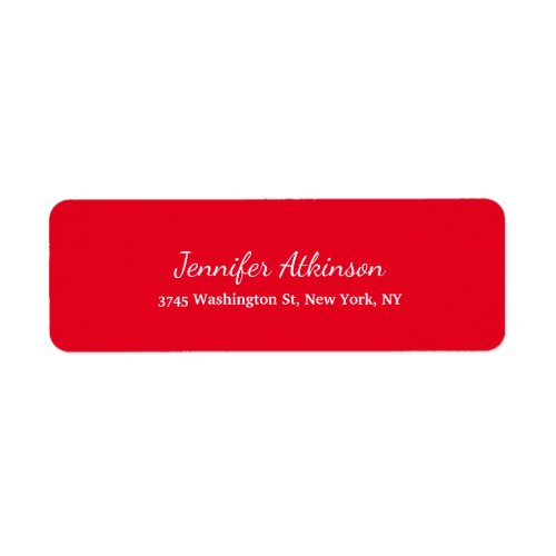 Red Creative Handwriting Plain Simple Label