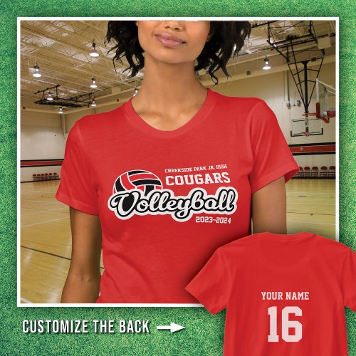 Red Creekside Park Cougars Volleyball 2023_2024  T_Shirt