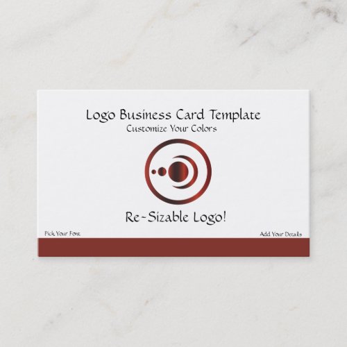 Red Crescent Moon  Planets Logo Business Card