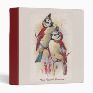 Red Crested Bird 3 Ring Binder