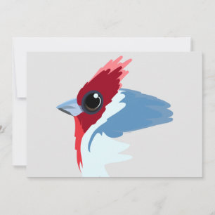 Red-Crested Cardinal Bird  Invitation