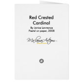 Red Crested Cardinal Cards (Back)