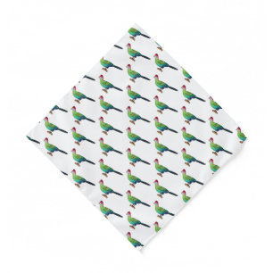 Red-crested turaco bird cartoon illustration bandana