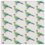 Red-crested turaco bird cartoon illustration  fabric