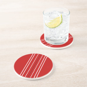 Red cricket ball drink coasters